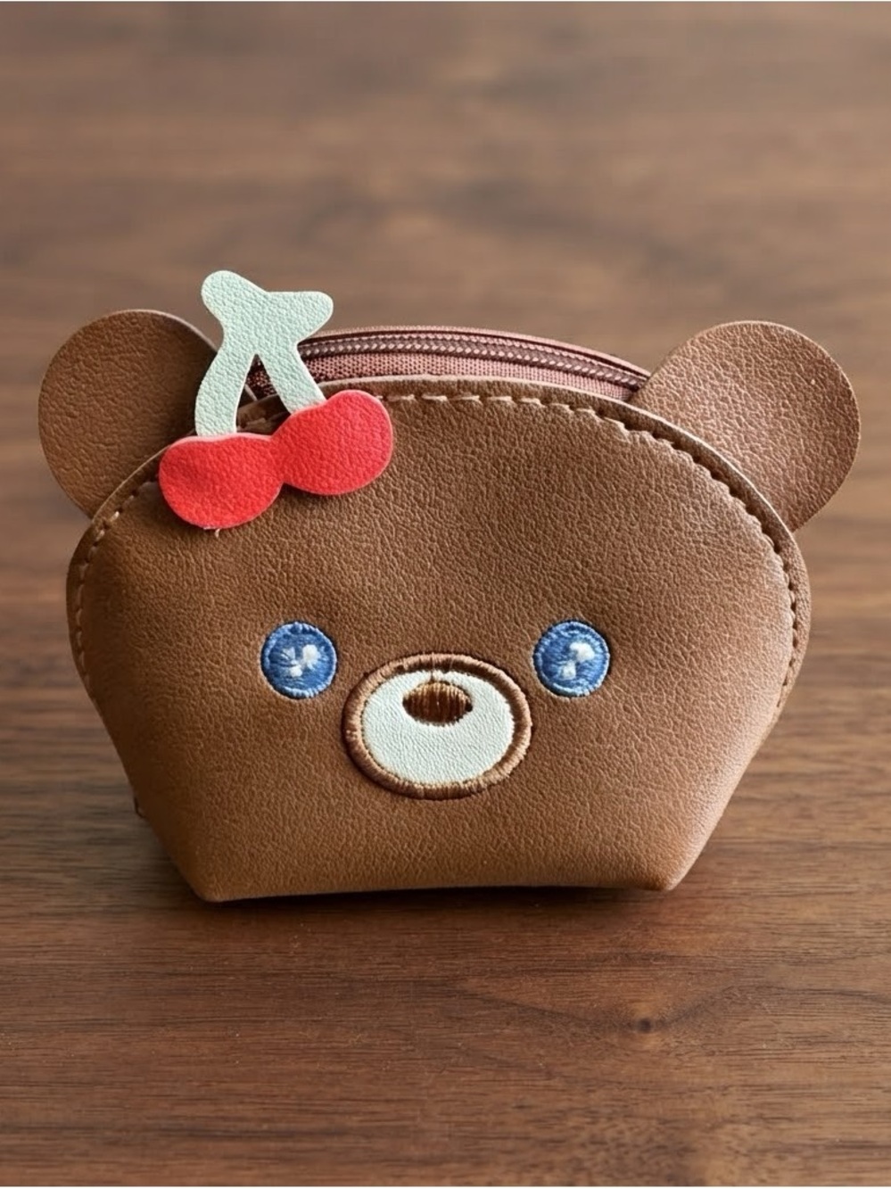 Cute Brown Teddy Bear Zipper Pouch